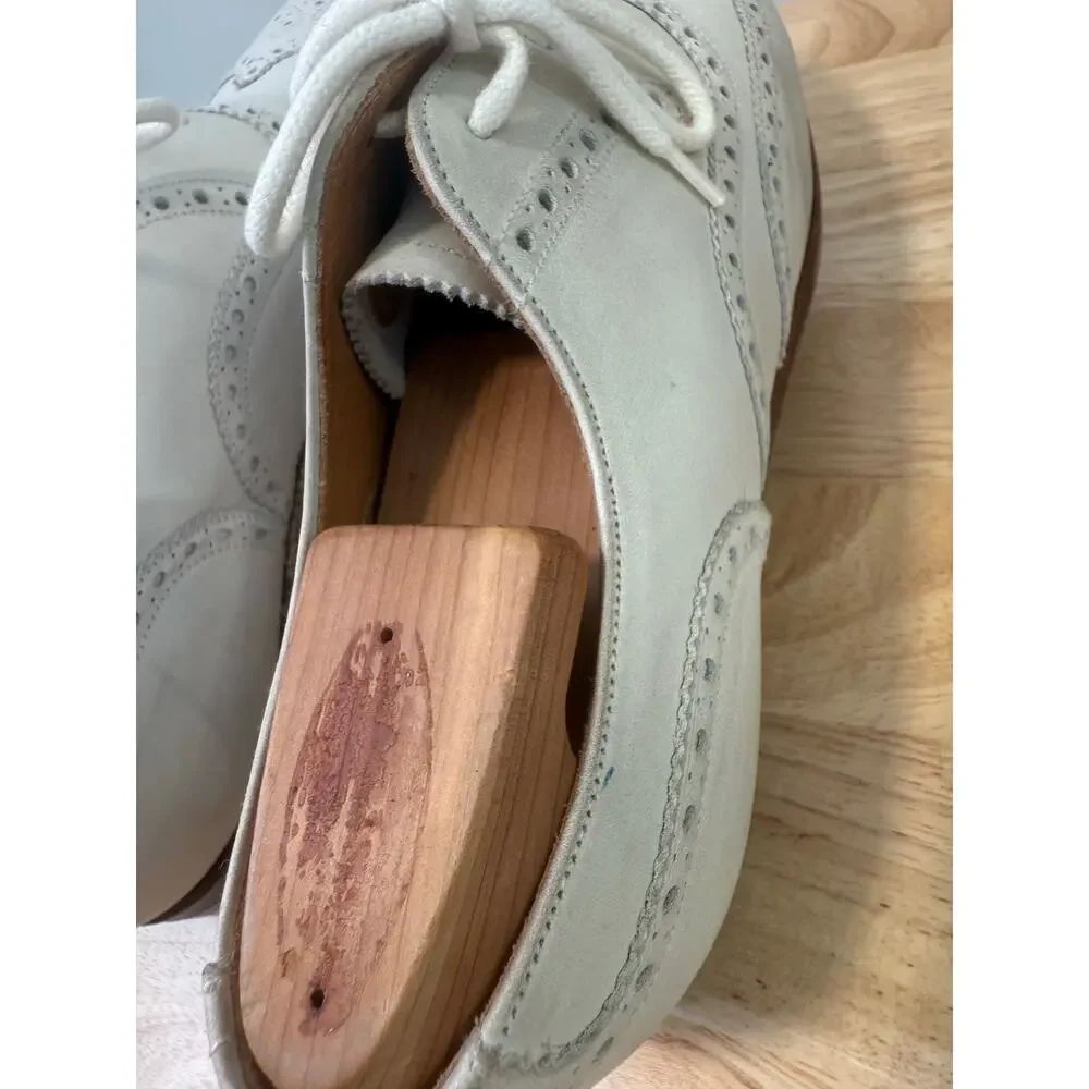 Stuart's Choice Made in England White Leather Brogue Dress Shoes Size 8.5. JL